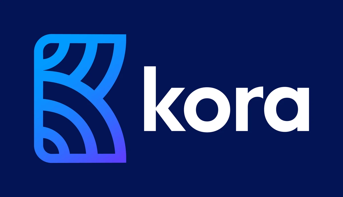 Kora logo on navy