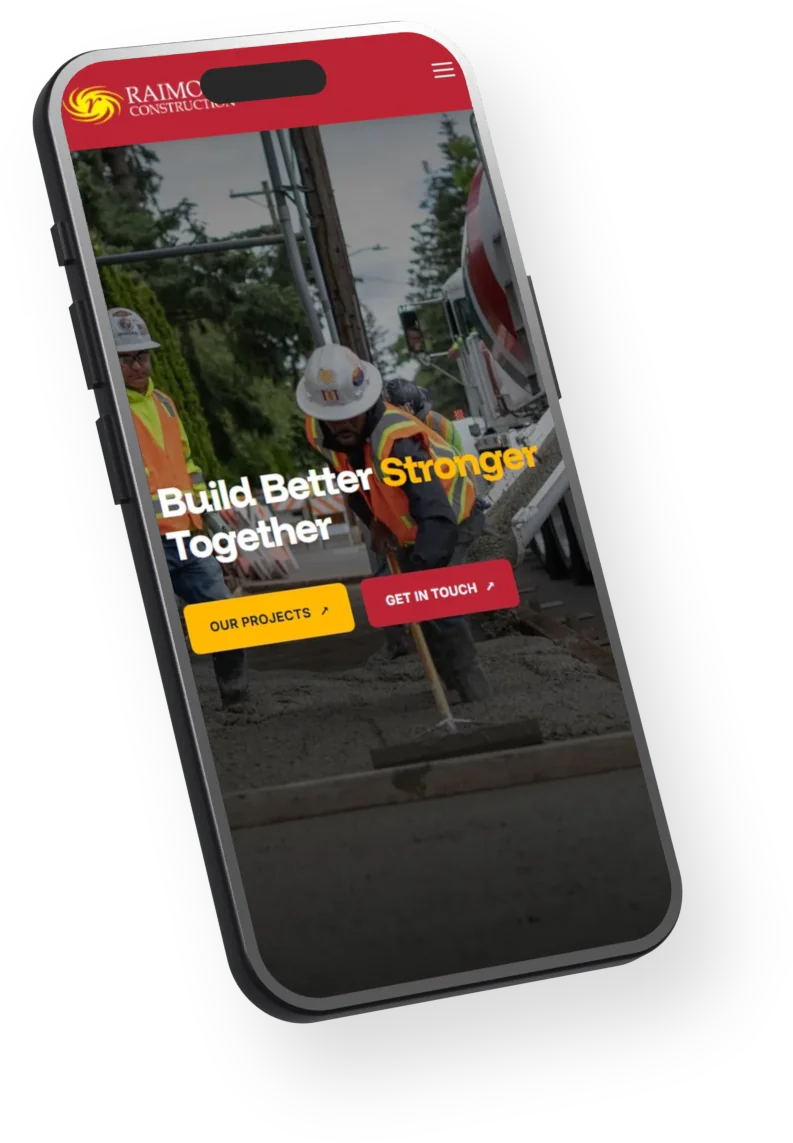Raimore home page on a phone