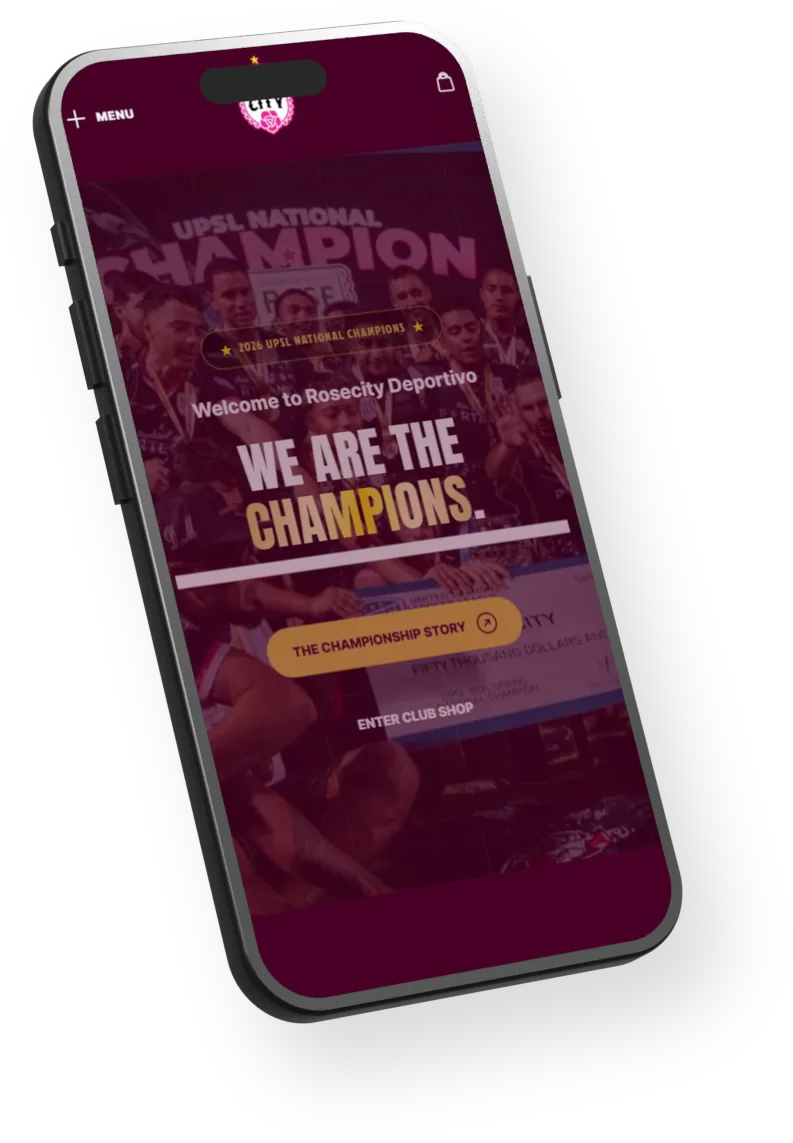 Club website on a phone: We are the champions