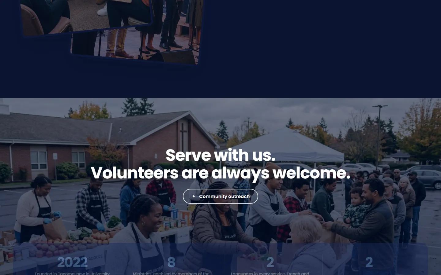 Church serve section: volunteers are always welcome